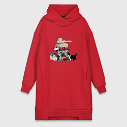 Женское худи-платье One Punch Man, цвет: красный