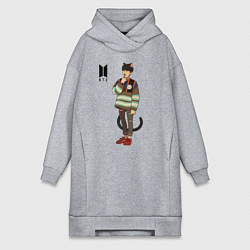 Женское худи-платье BTS Cat, цвет: меланж