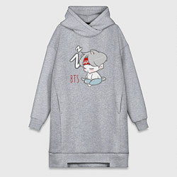 Женское худи-платье BTS sleep, цвет: меланж