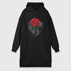 Женское худи-платье Skull&Rose, цвет: черный