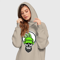 Женское худи-платье Шкодавод спина Z, цвет: миндальный — фото 2