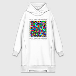 Женское худи-платье Ночной Токио, цвет: белый