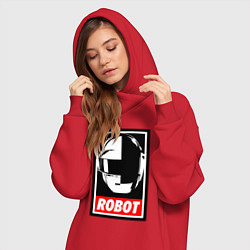 Женское худи-платье Daft Punk, цвет: красный — фото 2