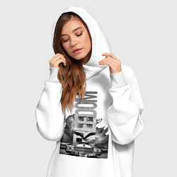 Женское худи-платье Орел на машине, цвет: белый — фото 2