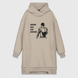 Женское худи-платье HERE WE GO AGAIN, цвет: миндальный