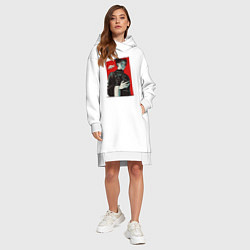 Женское худи-платье Чосо Магическая Битва Арт 03, цвет: белый — фото 2