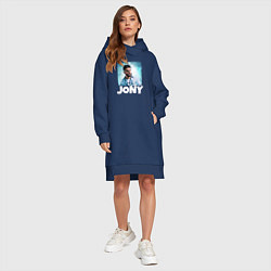 Женское худи-платье Jony комета, цвет: тёмно-синий — фото 2
