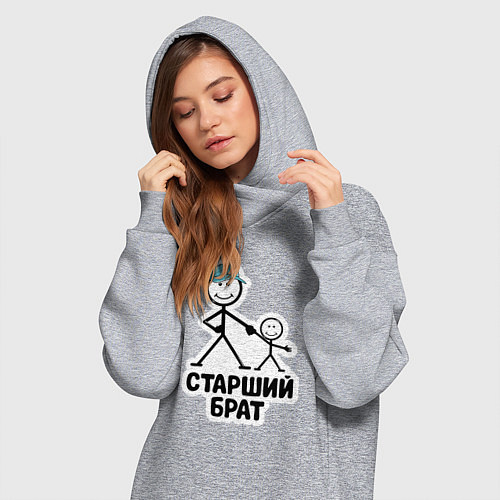 Женская толстовка-платье Старший брат / Меланж – фото 3