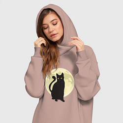 Женское худи-платье Moon Cat, цвет: пыльно-розовый — фото 2