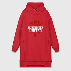 Женское худи-платье Manchester United Red Devils, цвет: красный