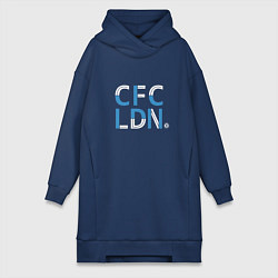 Женское худи-платье FC Chelsea CFC London 202122, цвет: тёмно-синий