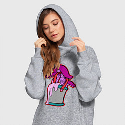 Женское худи-платье Щупальца в ведре, цвет: меланж — фото 2