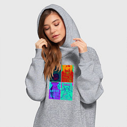 Женское худи-платье Gurren Lagann collage, цвет: меланж — фото 2