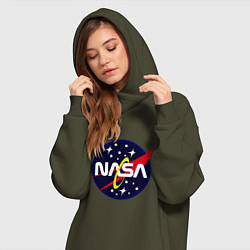 Женское худи-платье Space NASA, цвет: хаки — фото 2