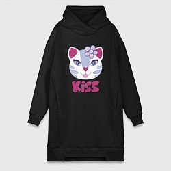 Женское худи-платье Kiss Cat, цвет: черный