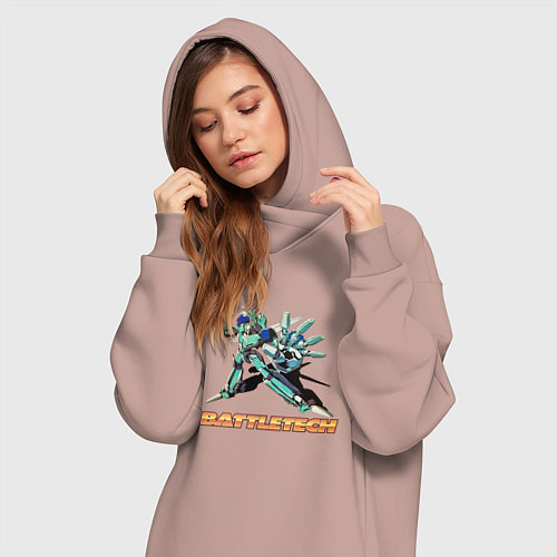 Женская толстовка-платье Battletech Comics / Пыльно-розовый – фото 3