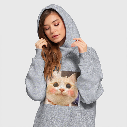 Женская толстовка-платье Мем про котов / Меланж – фото 3