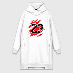 Женское худи-платье Bulls 23, цвет: белый