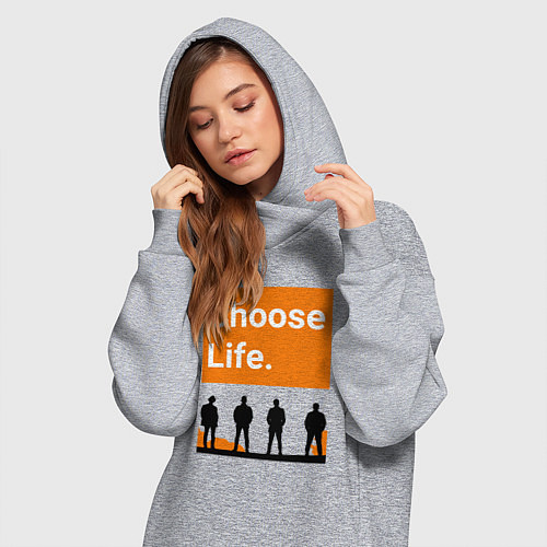 Женская толстовка-платье Choose Life / Меланж – фото 3