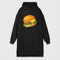 Женское худи-платье My Burger, цвет: черный