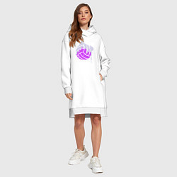 Женское худи-платье Мяч - Волейбол, цвет: белый — фото 2