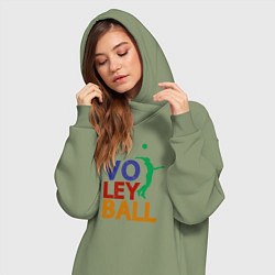 Женское худи-платье Game Volleyball, цвет: авокадо — фото 2