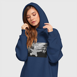 Женское худи-платье Simpsons x Nirvana, цвет: тёмно-синий — фото 2