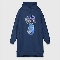 Женское худи-платье Русалка, цвет: тёмно-синий