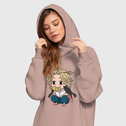 Женское худи-платье Микки Мандзиро ЧИБИ, цвет: пыльно-розовый — фото 2