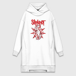 Женское худи-платье Slipknot Slip Goats Art, цвет: белый