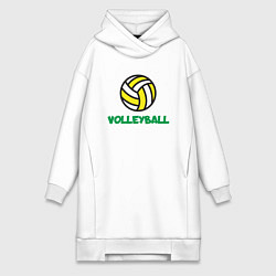 Женское худи-платье Game Volleyball, цвет: белый