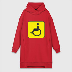 Женское худи-платье Знак Инвалид, цвет: красный