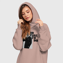 Женское худи-платье Не время умирать No Time To D, цвет: пыльно-розовый — фото 2