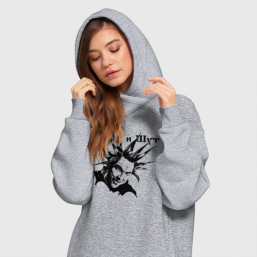 Женская толстовка-платье Башка горшка - Король и Шут / Меланж – фото 3