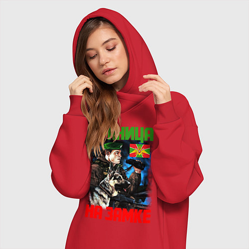 Женская толстовка-платье ГРАНИЦА НА ЗАМКЕ / Красный – фото 3