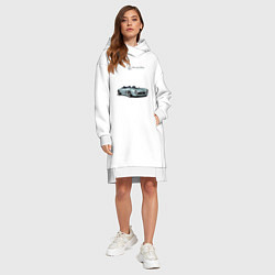Женское худи-платье Mercedes Benz Gullwing Speedster Skylik, цвет: белый — фото 2