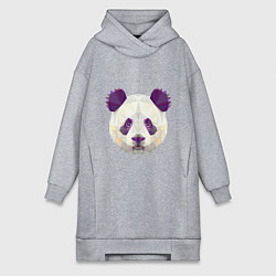 Женское худи-платье Фиолетовая панда, цвет: меланж