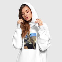 Женское худи-платье Big Floppa, цвет: белый — фото 2