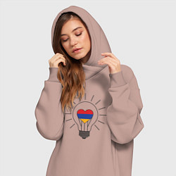 Женское худи-платье Армения - Лампочка, цвет: пыльно-розовый — фото 2