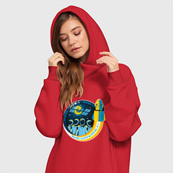 Женское худи-платье SPACE X CREW-1, цвет: красный — фото 2