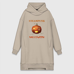 Женское худи-платье Стимпанк хэллоуин, цвет: миндальный