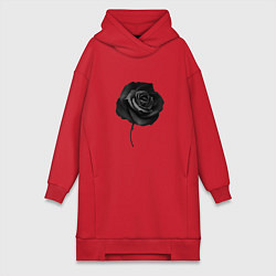 Женское худи-платье Чёрная роза Black rose, цвет: красный