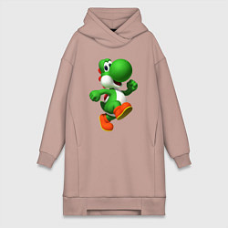 Женское худи-платье 3d Yoshi, цвет: пыльно-розовый