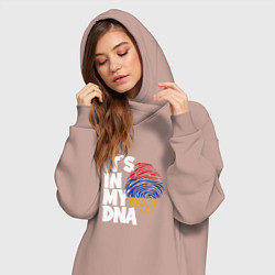 Женское худи-платье ДНК - Армения, цвет: пыльно-розовый — фото 2