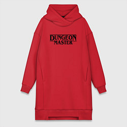 Женское худи-платье DUNGEON MASTER ГАЧИМУЧИ ЧЁРНЫЙ ЛОГО, цвет: красный