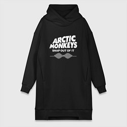 Женское худи-платье Arctic Monkeys, группа, цвет: черный