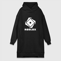 Женское худи-платье ROBLOX WHITE LOGO, цвет: черный