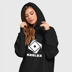 Женское худи-платье ROBLOX WHITE LOGO, цвет: черный — фото 2