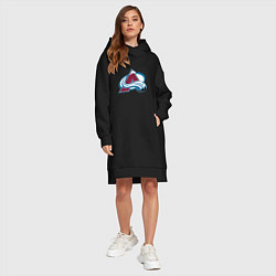 Женское худи-платье Колорадо Эвеланш логотип, цвет: черный — фото 2