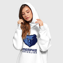 Женское худи-платье Мемфис Гриззлис, Memphis Grizzlies, цвет: белый — фото 2